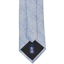 Load image into Gallery viewer, A light blue and white textured necktie with black tipping