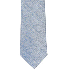 Load image into Gallery viewer, A light blue and white textured tie with a subtle crosshatch pattern, shown flat against a solid white background.