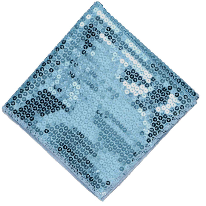 Light blue sequin pocket square
