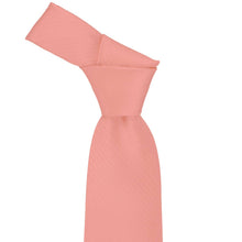 Load image into Gallery viewer, Light coral herringbone necktie with a knot at the top
