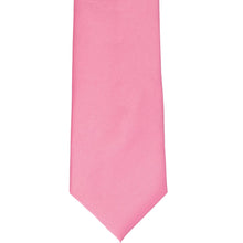Load image into Gallery viewer, The bottom of a light pink staff tie, laid out flat 
