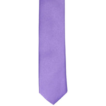 Load image into Gallery viewer, Front of a light purple skinny tie