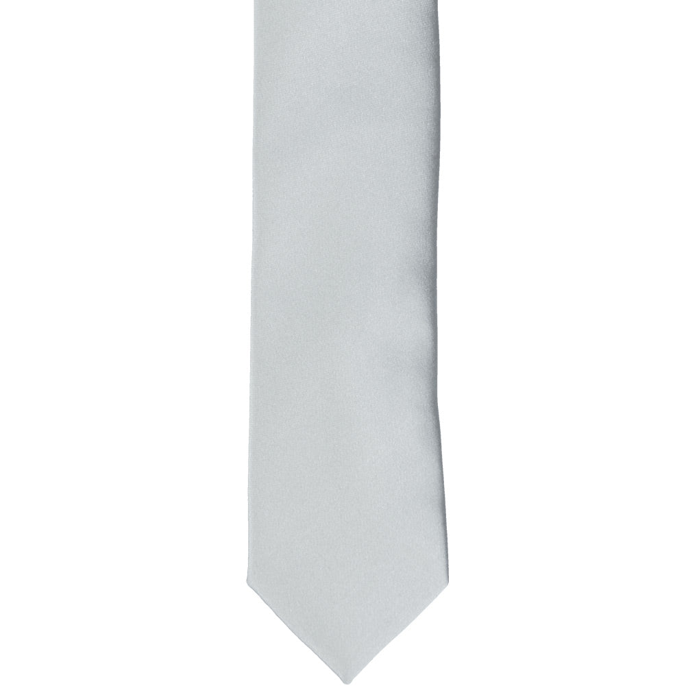 Light Silver Premium Skinny Necktie, 2