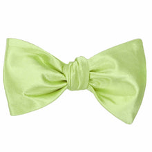 Load image into Gallery viewer, Lime green self-tie bow tie, tied