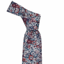 Load image into Gallery viewer, Floral patterned tie, knotted, on a white background