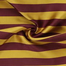Load image into Gallery viewer, Close-up of maroon and gold striped scarf fabric
