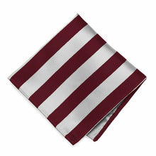 Load image into Gallery viewer, Maroon and silver striped pocket square