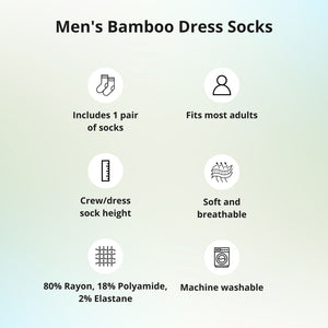Men's Navy Blue Bamboo Dress Socks