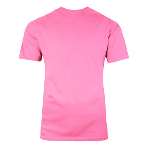 A men's pink solid color t-shirt ready for direct to garment printing