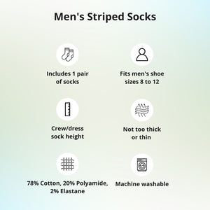 Men's Dark Purple and Silver Striped Socks