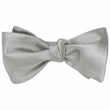 Load image into Gallery viewer, Mercury silver self-tie bow tie, tied