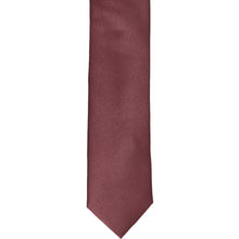 Load image into Gallery viewer, The front of a merlot skinny tie, laid flat