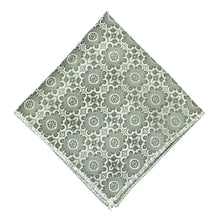 Load image into Gallery viewer, A mint green abstract pattern pocket square, folded into a diamond shape
