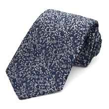 Load image into Gallery viewer, A navy blue and silver pebbled pattern tie