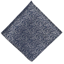 Load image into Gallery viewer, A navy blue and silver pebbled pattern pocket square