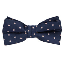 Load image into Gallery viewer, A pre-tied navy blue and blush pink bow tie