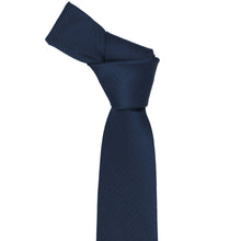 Load image into Gallery viewer, Navy knotted herringbone slim tie