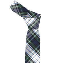 Load image into Gallery viewer, Hunter green, navy blue and white plaid tie knot