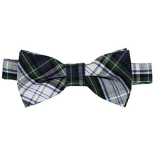 Load image into Gallery viewer, Navy, hunter green and white bow tie on a white background
