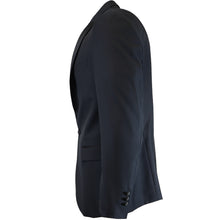 Load image into Gallery viewer, The side of a navy blue dinner jacket