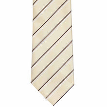 Load image into Gallery viewer, Beige tie with black diagonal stripes on a white background