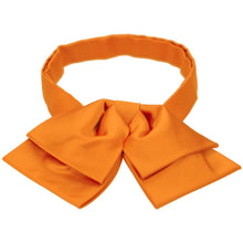 Load image into Gallery viewer, A bright orange pre-tied floppy bow tie with a matching neckband, displayed on a clean white background.