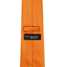 Load image into Gallery viewer, Orange tie with a brand label on a white background