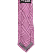 Load image into Gallery viewer, Back view of an orchid glen plaid necktie
