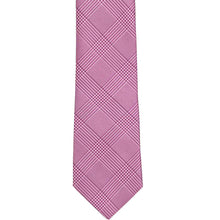Load image into Gallery viewer, Front view of an orchid glen plaid necktie