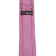 Load image into Gallery viewer, Tag on an orchid glen plaid necktie