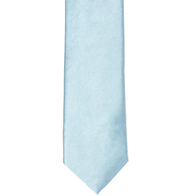 Load image into Gallery viewer, The front of a pale blue slim tie, laid out flat