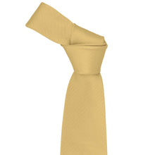 Load image into Gallery viewer, Knot on a pale gold herringbone necktie on a white background