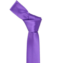 Load image into Gallery viewer, The knot on a pansy purple skinny  tie