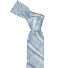 Load image into Gallery viewer, Knot on a pastel blue glen plaid tie