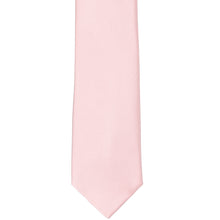Load image into Gallery viewer, The front of a pastel pink slim tie, laid out flat