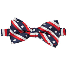 Load image into Gallery viewer, Men's bow tie in a patriotic stars and stripes design