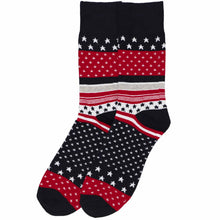 Load image into Gallery viewer, Men's pair of dress socks with a subtle patriotic star design