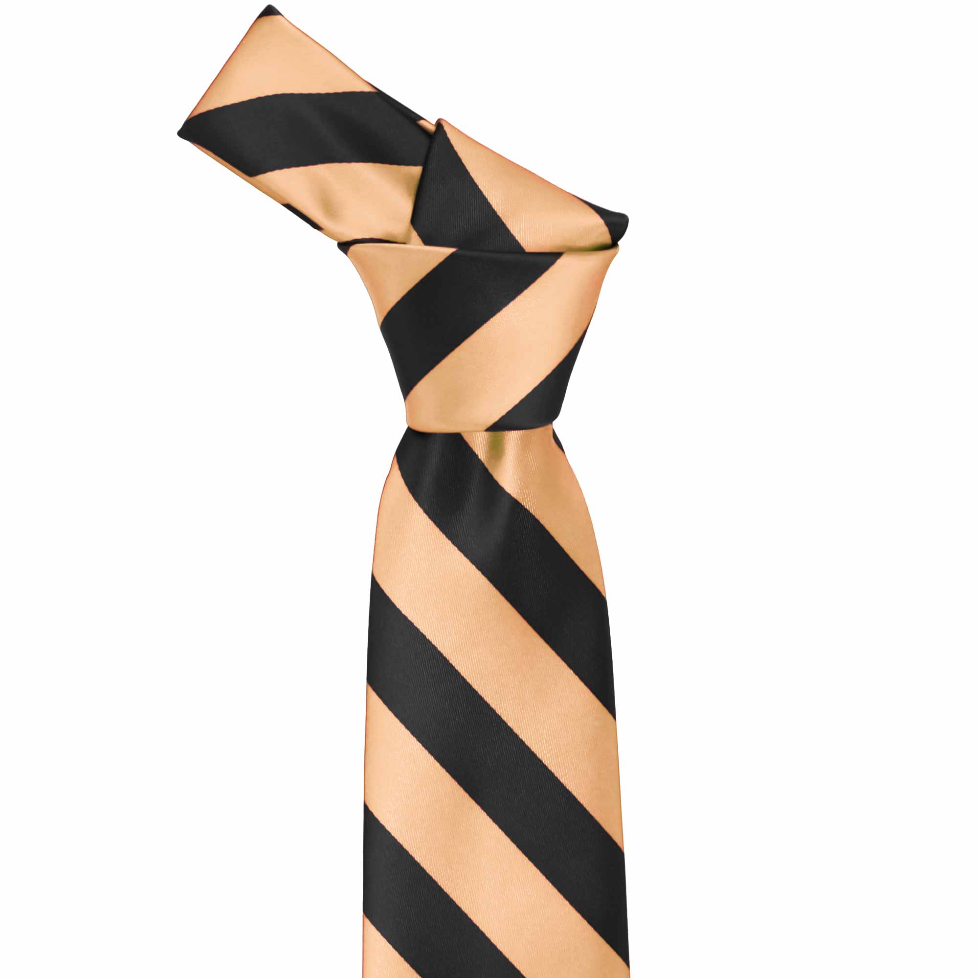 Peach and Black Striped Tie TieMart Peach and Black Striped Tie TieMart