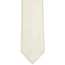 Load image into Gallery viewer, A close-up of a pearl (off white) herringbone necktie on a solid white background.