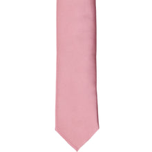 Load image into Gallery viewer, The front of a pink champagne skinny tie, laid flat