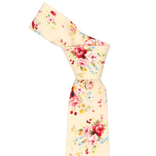 Load image into Gallery viewer, Ivory and pink floral tie knot