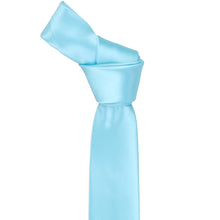 Load image into Gallery viewer, The knot on a pool blue skinny necktie