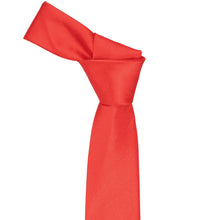 Load image into Gallery viewer, Poppy Red Slim Solid Color Necktie, 2.5" Width