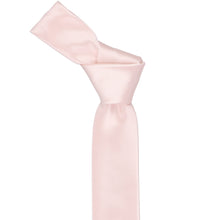 Load image into Gallery viewer, A princess pink skinny necktie tied into a knot
