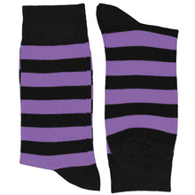 Load image into Gallery viewer, Men's Purple and Black Striped Socks