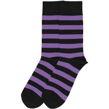 Load image into Gallery viewer, Men's Purple and Black Striped Socks