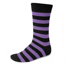 Load image into Gallery viewer, Men's Purple and Black Striped Socks
