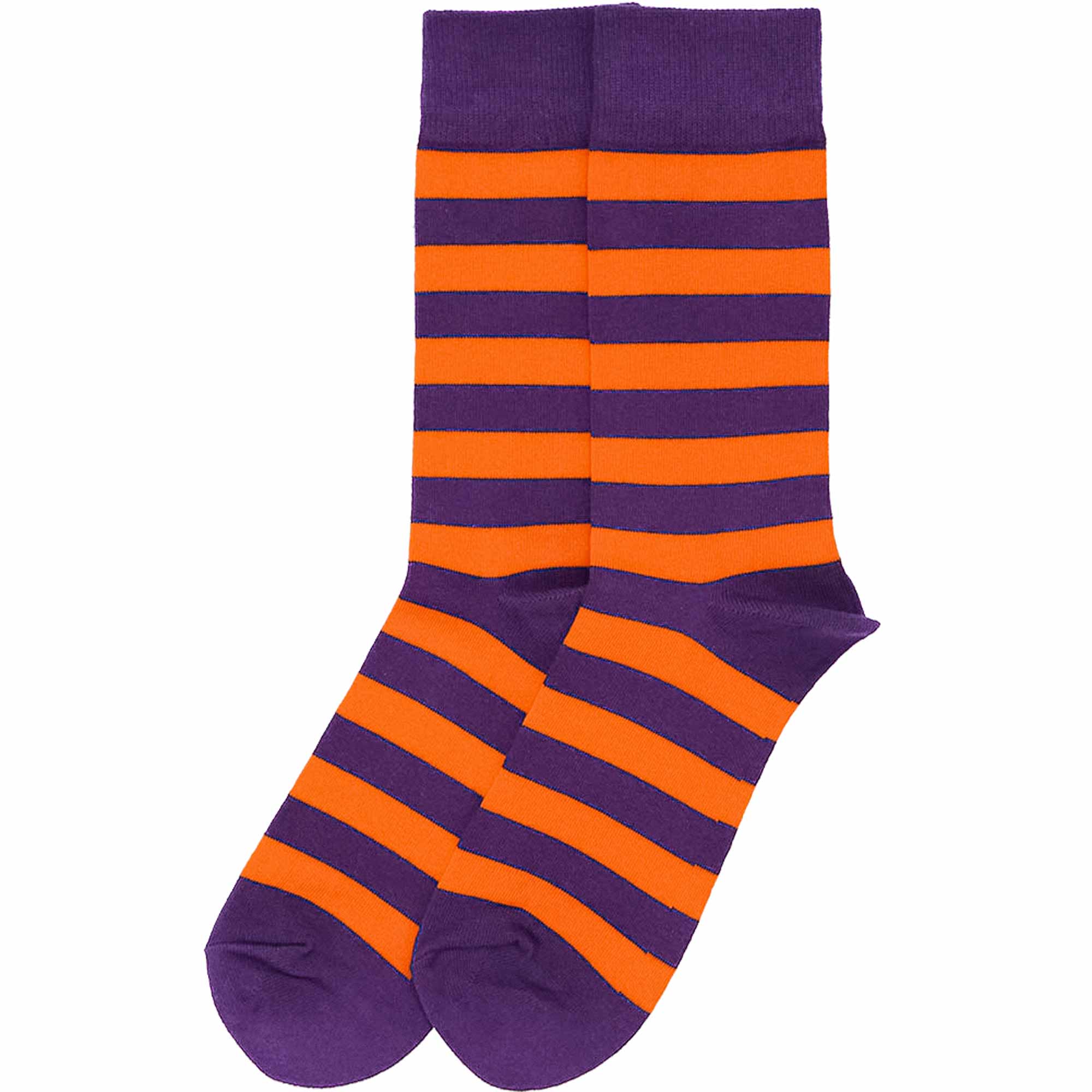 Men's Purple and Orange Striped Socks | Shop at TieMart – TieMart, Inc.