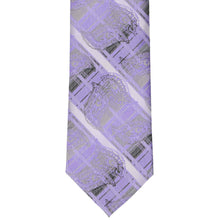 Load image into Gallery viewer, Purple tie with paisley pattern on a white background