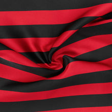Load image into Gallery viewer, Close-up of red and black striped scarf fabric
